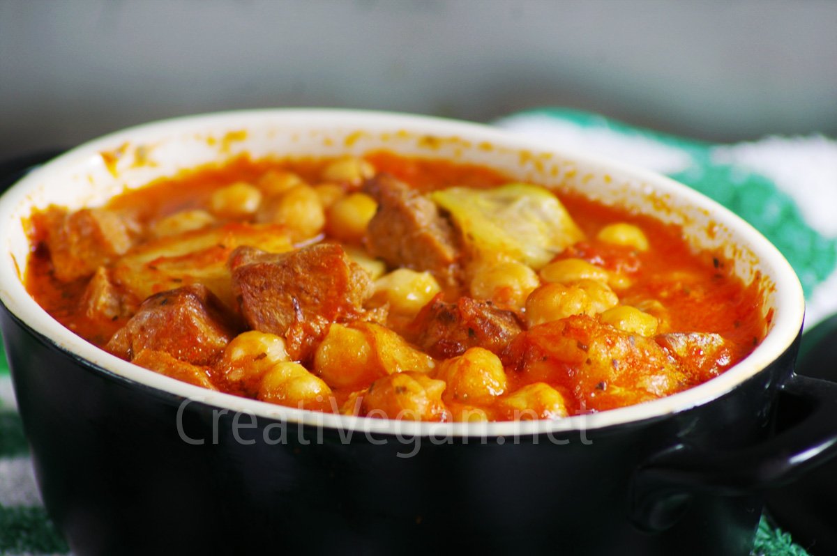 potaje de garbanzos con seitán potaje de garbanzos con seitán