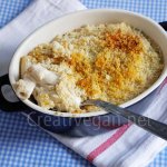 Rigatoni con crema de anacardos y gratinado crujiente