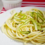 Bucatini con cintas de espárragos Bucatini con cintas de espárragos
