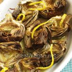 Alcachofas asadas con limón y hierbas