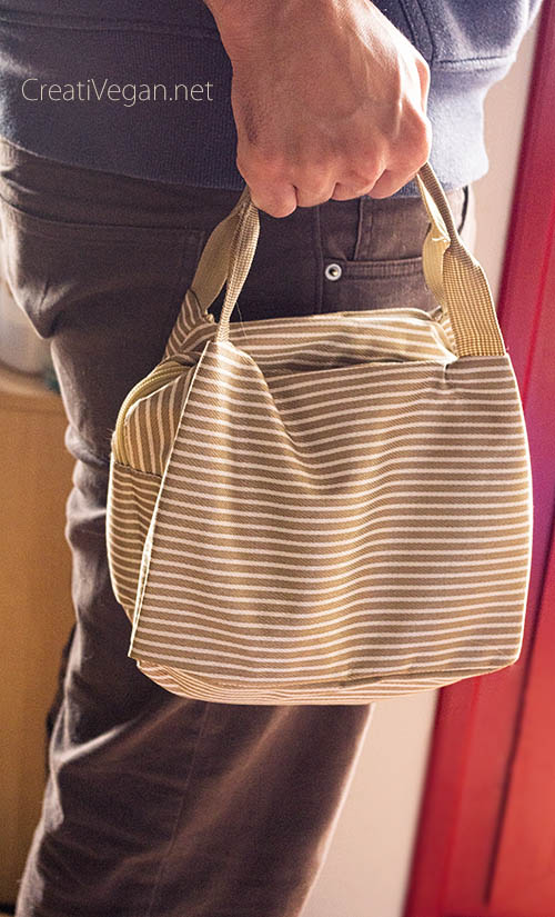 Bolsa de refrigeración para comida, con rayas marrones - CreatiVegan.net