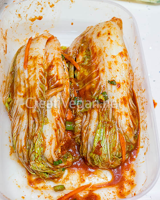 Kimchi preparado para fermentar