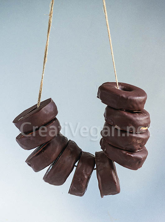 Aros de chocolate veganos