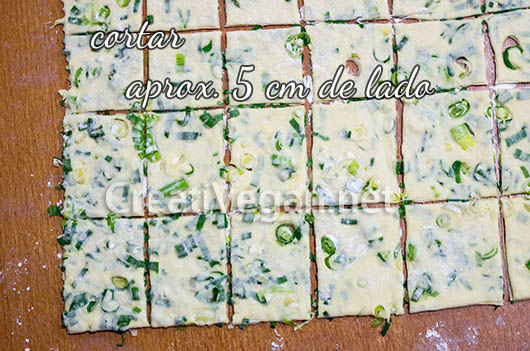 Crackers de spring onion - proceso