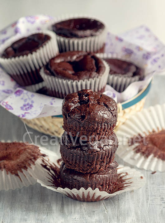 Muffins de chocolate veganos