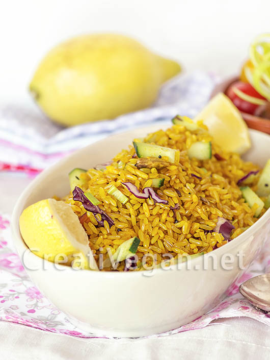 Ensalada de arroz integral al curry