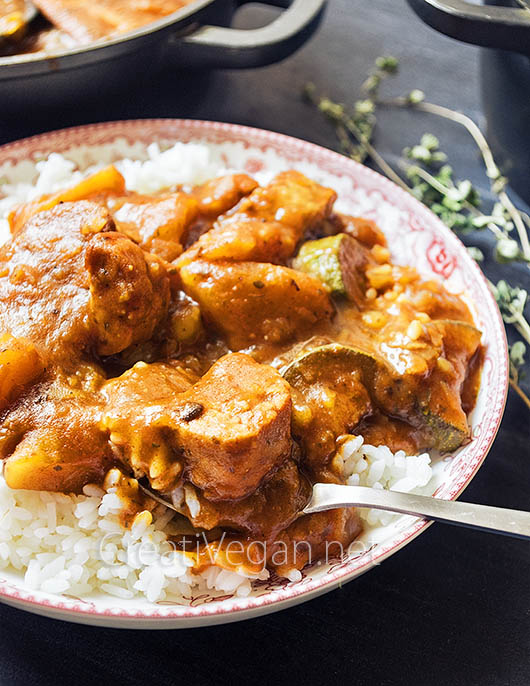 Guiso de tempeh con patatas