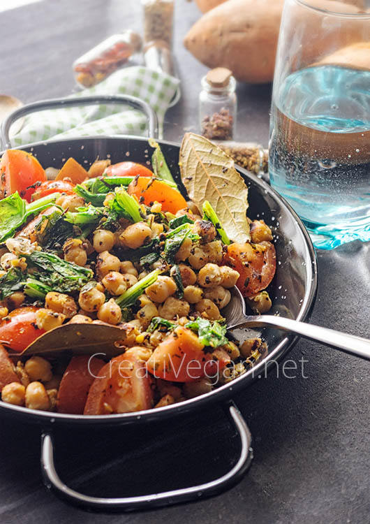 Garbanzos con grelos - CreatiVegan.net