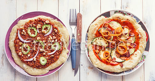 Pizzas veganas hechas con las bases sin amasado y sin horno - CreatiVegan.net