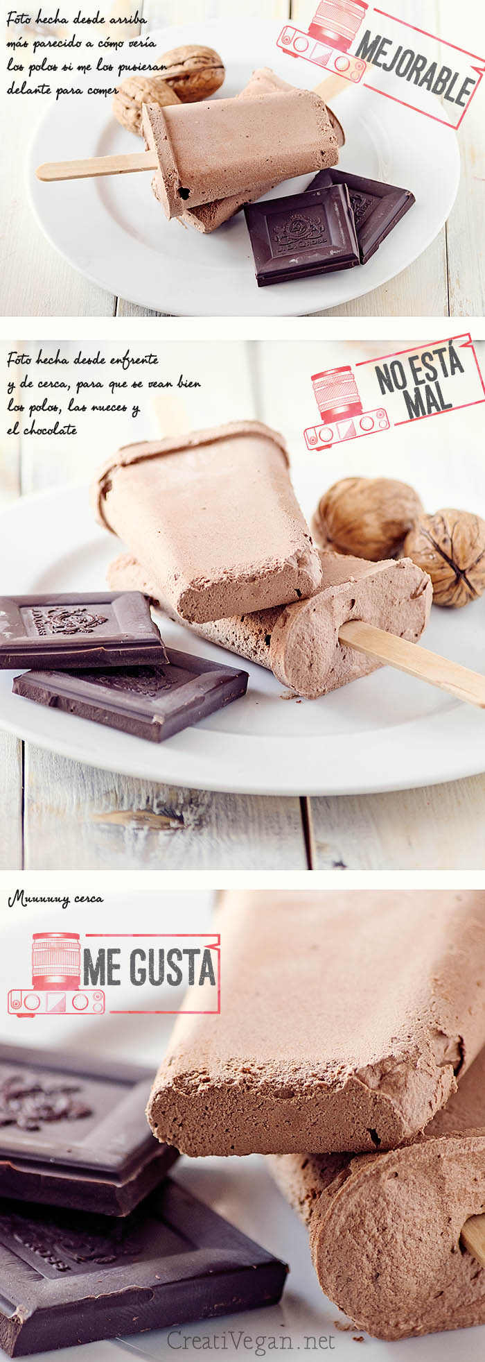 Polos de chocolate - elección de fotos - CreatiVegan.net