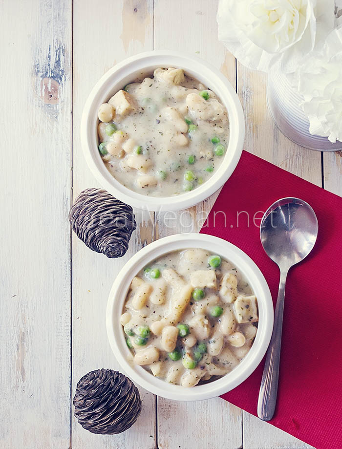 Guiso blanco de alubias con tempeh