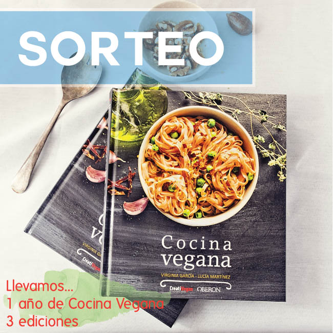 Sorteo de 1 libro Cocina Vegana, de Virginia García (CreatiVegan) y Lucia Martínez (DimeQuéComes)